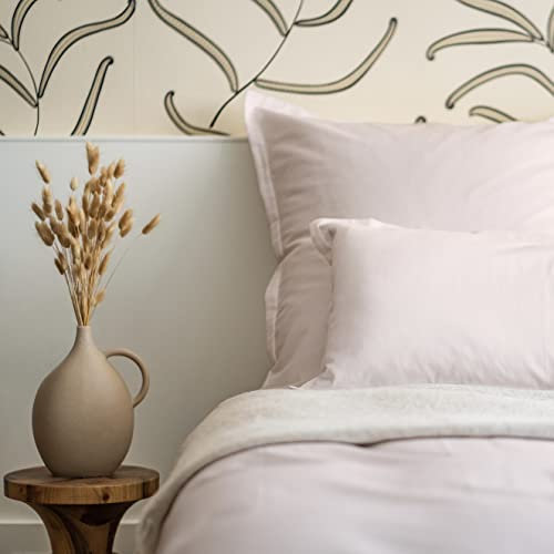 Amqua Housse de Couette 140x200 cm sans Taie d'oreiller (Rose/Vieux Rose), en Satin de Coton Mako - 100% Coton égyptien (certifié) avec Fermeture éclair