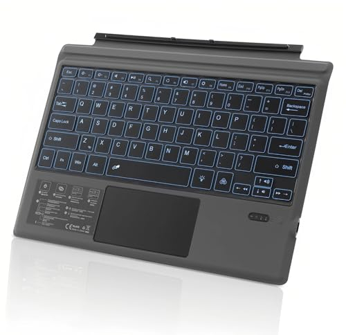 Cuifati Pro Type Cover-Tastatur, 7-Farben-Hintergrundbeleuchtung, USB-C, Wiederaufladbar, Schwarze Kabellose Tastatur mit Touchpad, für Pro3/4/5/6/7/7plus