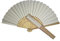 Parev Rice White Paper Foldable Hand Held Bamboo Wooden Fan