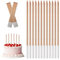 Candles for Birthday Cakes Gold, 12PCS Thin Metallic Cake Candle, Long Glitter Cupcake Candles for Birthday Wedding Baby Shower Party Decoration 1st 12 18 24 40 50th 60th