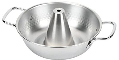 JapanBargain, Authentic Japanese Shabu Shabu Hot Pot, Stainless Steel with Chimney, Traditional Hotpot Pan, Made in Japan (1, 26 cm)