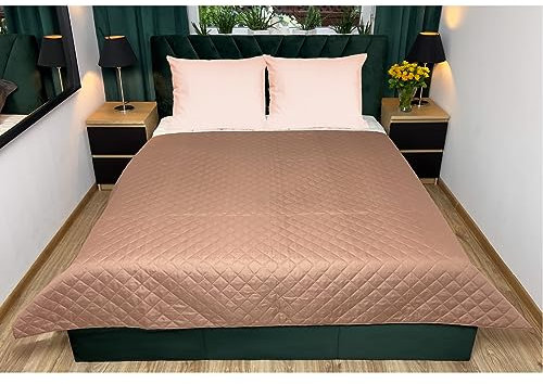 SILUK Tagesdecke Bettüberwurf mit Ultraschall genäht, Steppdecke mit Wolkenmuster, Bettdecke Stepp Decke Doppelbett Weich und bequem (Braun, 140X210)