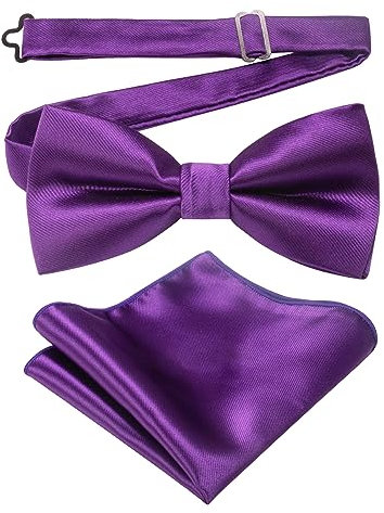 JEMYGINS Uomo Farfalla tinta unita Disponibile in vari colori inclusi set di pochette, viola.