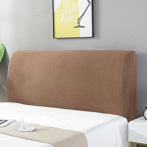 YOHOCS Stretch Bett Kopfteil Husse, Bett Kopf Rückenlehne Staubdichte Bezug, Weicher Strecken Samtstoff Staubdicht für eine Vielzahl von Bettköpfen,Kaffee,180cm