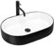 Rea LAVABO SOBRE ENCIMERA NADIA 60 NEGRO MATE/BLANCO Lavabo de Baño 38,5 x 61 x 12 cm Cerámico (Negro)