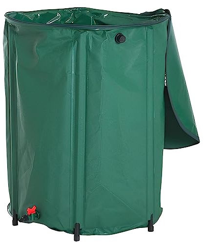 Barile per pioggia, secchio pieghevole per raccogliere l'acqua piovana, resistente ai raggi UV, con filtro e beccuccio, kit di troppopieno per cortile, autolavaggio, casa calda, parco, secchio di