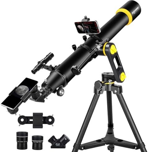 Teleskop, Teleskope für Erwachsene, Astronomie, professionell, 90 mm Blende, 1000 mm, leistungsstarkes Teleskop für Anfänger und Kinder mit Präzisionseinstellung, Vertisteel AZ Mount