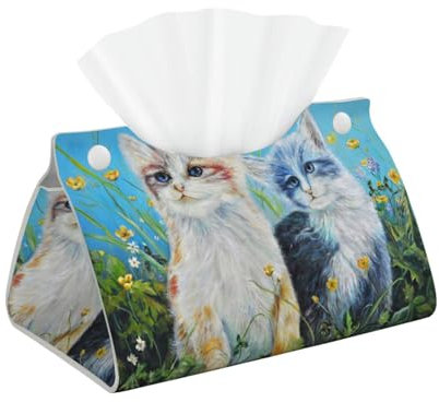 Taschentuchbox mit Katzenmotiv, für Kosmetiktücher, Servietten, Trocknerblätter