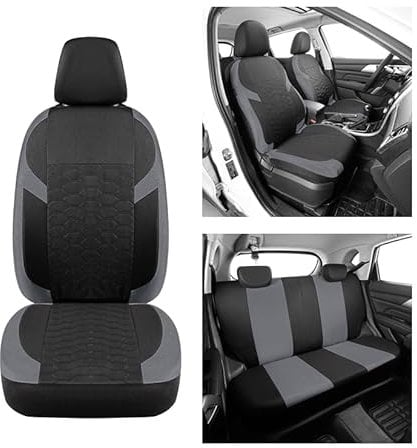 Chifeng Full Set Universal Car Seat Covers for Dacia Duster Jogger Logan Logan Stepway Sandero Sandero Stepway – Front and Rear Split Bench (Grey)