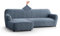 PAULATO - Bezug für Sofas mit linker Halbinsel, Sofabezug Ecksofa L Form Stretch Mikrofaser, kratzfestes und maschinenwaschbares Gewebe, WavyTech-Technologie, Made in Italy - Venezia Blau