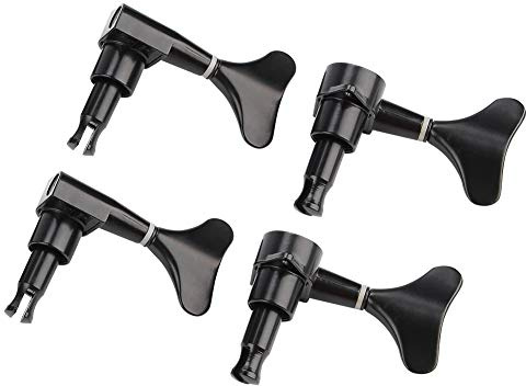 Bassgitarren Tuner 2L/2R, geschützte Bass-Mechanik mit Fischschwanzknopf, präzise Stimmwirbel für E-Bass Gitarre, Schwarz