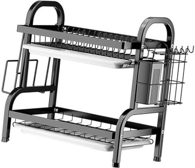Versátiles organizadores de platos y cubiertos para encimeras, estante de hierro resistente, construcciones artísticas, solución de almacenamiento elegante