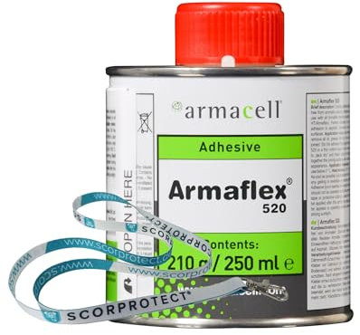 Armaflex Armacell 520 Colle pour plaques et tuyaux en caoutchouc Boîte pinceau 0,25 l + cordon Scorprotect