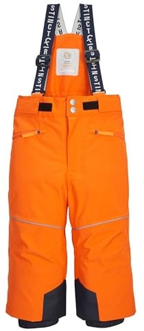 first instinct by killtec Niños Pantalones de esquí/Pantalones funcionales con Tirantes y protección contra la Nieve FISW 48 MNS SKI PNTS, dunkelorange, 86/92, 43392-000