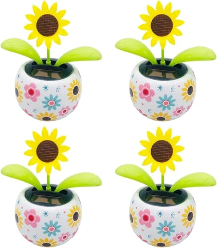 Solarbetriebene Sonnenblumen, tanzende Blumen, solarbetriebenes Solar-Spielzeug, Puppen und Zubehör, solarbetriebene, schwingende animierte Tänzerin, Spielzeug, Büro, Schreibtisch, Auto-Dekoration für