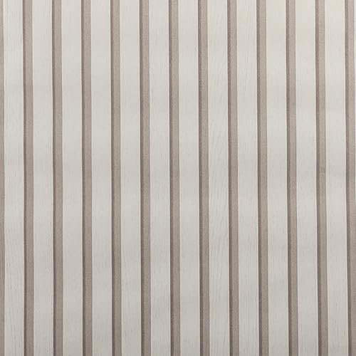 Putentfun 53 x 950cm Wood Slat Wallpaper 3D Slat Wall Panelling Wood Panel Wallpaper Wood Effect Modern Realism Feature Wall Faux Wood Grating Stripe Wallpaper Roll for Living Room Bedroom Beige