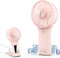 Bigqin Handventilator, 2000mAh Mini Hand Ventilator Fan Lüfter mit 4 Geschwindigkeiten, tragbarer USB Handheld Ventilator mit Spiegel und Schlüsselband für Outdoor, Reisen, Camping - Rosa