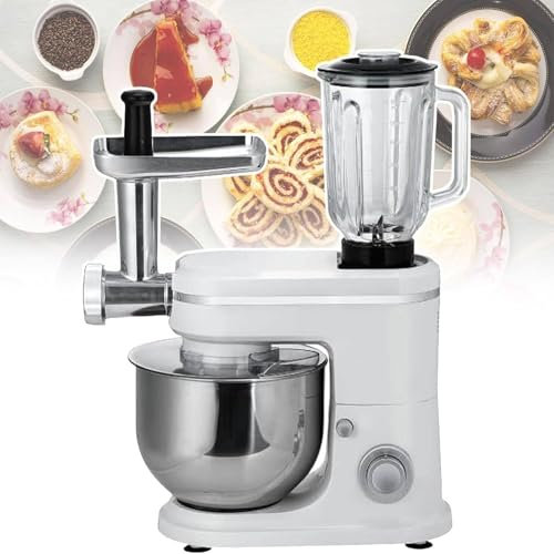 Robot da cucina multifunzione 3 in 1,macchina per impastare e mescolare con tritacarne e spremiagrumi con planetario,5L
