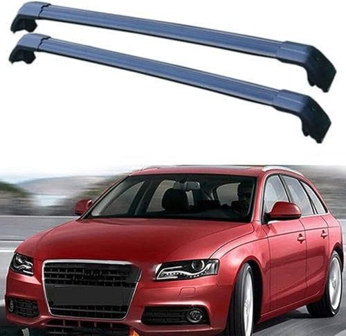 WBWJYAI Dachträger-Querstangen Dachträger,Dachrelings, Relingträger, Dachgepäckträger für Audi A4 Avant (8K5, B8) 2007 2008 2009 2010 2011 2012 2013 2014 2015 Dachträger aus Aluminium 2 Stücke