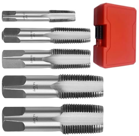 Lunaobrik Gewindebohrer für Rohre | 5 Stück für Rohre aus Kohlenstoffstahl | langlebiges Schneidzubehör und Präzisionswerkzeug für Erwachsene und Anfänger