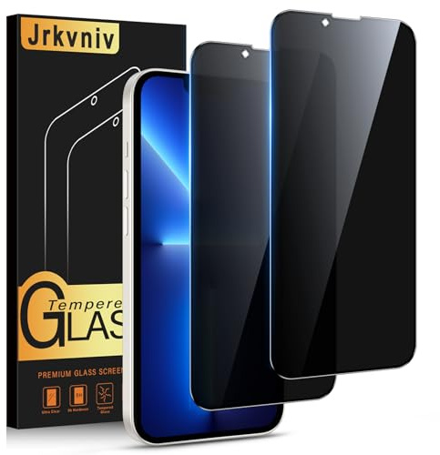 Jrkvniv Protector Pantalla de Privacidad para iPhone 13 Pro Max Cristal Templado Antiespia Protectora Vidrio Película Dureza 9H Antiarañazos Sin Burbujas Privacy Screen Protection,2 Piezas
