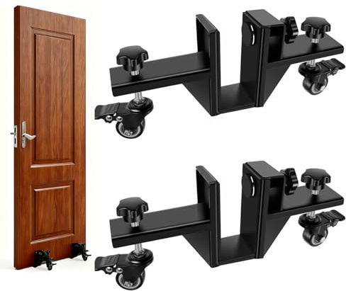 2Pcs Door Lifter Carts, Heavy Door Lifter Installation Hardware Tool Kit, Door panel Mover Installation Dolly for 0.8 to 2.36, Hands-Free Heavy Duty Door Installation Helper for Carrying Door Panels