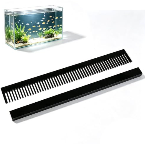 Akvarium översvämningskam, 320 mm längd svart fiskburk Weir kam avtagbar marin sump för att förhindra fiskräkor i överflödeslådan