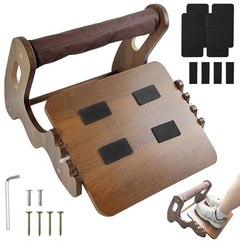 Repose-pieds de bureau en bois - Angle réglable (20 °, 40 °, 60 °) - Antidérapant et ergonomique - Soulagement de la fatigue - Pour la maison, le bureau (couleur bois naturel)