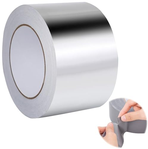 Seutmrou Aluminium Klebeband Silber, Aluminium Klebeband, 60mm*50m Selbstklebendes Alu Klebeband, Hitzebeständiges Wasserdichtes Alu Klebeband, zum Versiegeln, Reparieren und Isolieren