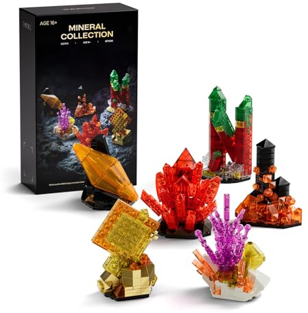 Nifeliz Gesteins und Mineralien Baustein-Set B, NF10366 | 6 geologisch inspirierte Mineralien-Modellbausatz, Dekoration und Geschenk für Liebhaber von Wohndekor