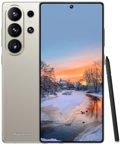 Maustron I26 Ultra – SIM-freies Smartphone 6,8 HD+ | 8 GB RAM, 256 GB Speicher | 108-MP-Kamera, Dual-SIM | Android 15, 4G LTE, Face ID, GPS | Preisgünstiges Smartphone mit Langer Akkulaufzeit (Gray)