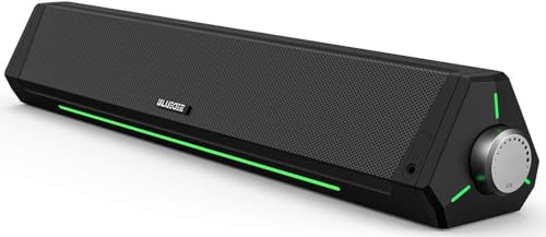 Bluedee PC Lautsprecher, Bluetooth & 3,5-mm AUX, USB Stromversorgung | Stereo PC Boxen, kompakte Soundbar, Strom über USB & USB‑C, Gaming Computer Lautsprecher für Laptop, Desktop und Monitor