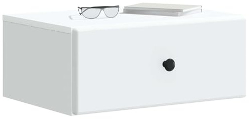 vidaXL Wandmontierter Nachttisch 2 pcs Weiß 49 x 34,5 x 20 cm, Moderne Schlafzimmermöbel, rechteckiger Nachttisch mit viel Stauraum, kompakter Tisch für kleine Räume