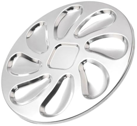 USHOBE 1pièce Assiette à Huîtres Inox Plateau Repas Grill pour Fruits de Mer Cuisine Restaurant