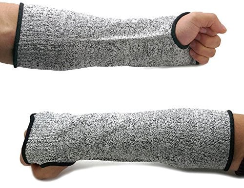 Boclay Heat Cut Resistant Sleeve with Thumb hole, One Pair Kevlar Arm Protection, Anti-cut Protective Arm Sleeves for Cooking, Glass Manufacturing, Steel Manufacturing, Knife And Blade Sharpening