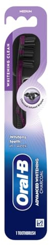 Oral-B Toothbrush Charcoal Medium Whitening Clean (Pack of 2)