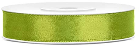Libetui 25 Meter Satinband Apfelgrün 12mm Hellgrünes Schleifenband Satin Dekoband Geschenkband grüne Schleife Geschenkverpackung Band Apfelgrün 12mm