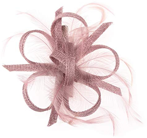 McBURN Clip Fascinator Haarschmuck Kopfschmuck Anlasshut Damen - Made in Italy Sommer Frühling-Sommer - One Size Altrosa