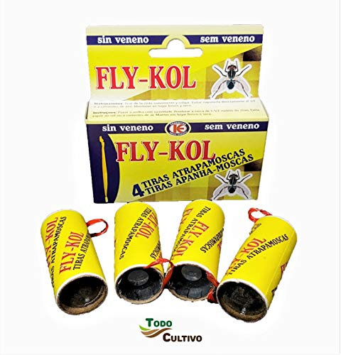 Todo Cultivo Tira atrapamoscas Adhesiva no venenosa Fly-KOL. 40 uds. Protección eficaz contra Moscas, Insectos y Mosquitos