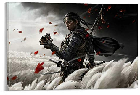 WRIO Ghost of Tsushima Sales Poster dekorative Malerei Leinwand Wandkunst Wohnzimmer Poster Schlafzimmer Malerei 16x24inch(40x60cm)
