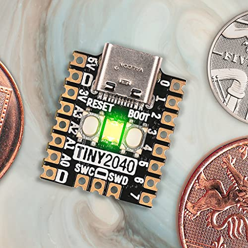 BerryBase Pimoroni Tiny 2040, RP2040 Mikrocontroller-Board, 8MB Flash, ohne Header
