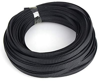Wincal Guaina per cavi intrecciati Cavo per guaina in PET intrecciato espandibile da 10 mm nero, ad alta densità, 10 m