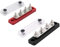 Gloaso Kupfer Sammelschiene Mini Bus Bar 12V-48V DC 100A mit 4x M5 Bolzen Batterie Stromverteilungsblock für Auto LKW Wohnmobil Solar Boot Marine, 100 A Sammelschienen Busbars, Rot&Schwarz 2 Stück