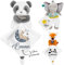 KDO MAGIC - Doudou personnalisé - Personnalisable avec Un prénom - Peluche personnalisée - Cadeau Naissance, garçon, Fille, bébé, Anniversaire (Lune Bleu, Panda)