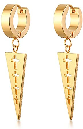 Musihy Edelstahl Tropfen Ohrringe Für Frauen Kleine Tropfen Ohrringe Frauen Geschenk Hohles Kreuz Gold