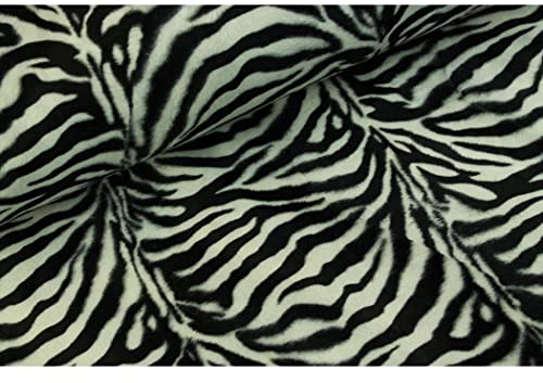 Sanftes Fellimitat, Kuh, Zepra, Tiger, Gazelle, Giraffe, Jaguar, Fantasifell-ca. 155 cm breit-50cm Schritte-Meterware-8 verschiedene Tiermotive (Zebra klein-3)