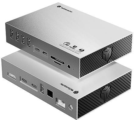 USB C Dock 8K Display, Yottamaster 15 in 1 40Gbps USB-C Docking Station per Laptop, DisplayPort, 60W Laptop Charging, S/PDIF, Audio, 6 USB, Gigabit Ethernet, SD/TF-Grigio