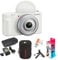 Sony ZV-1F Vlog Camera for Content Creators and Vloggers (White) Bundle with Accessory Kit, Case (Black), Battery Pack with Charger, Memory Carrying Case and 6 SD Cards, Card Reader (6 Items)