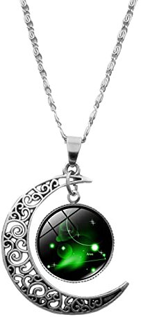 Yowablo Ggifts The of Half Signs Schmuck Mond Anh?ger Halskette Geburtstag Frauen Geschenke Frauen Zodiac Geburtstag Halsketten & Anh?ger Herren Ketten Edelstahl (e-J)