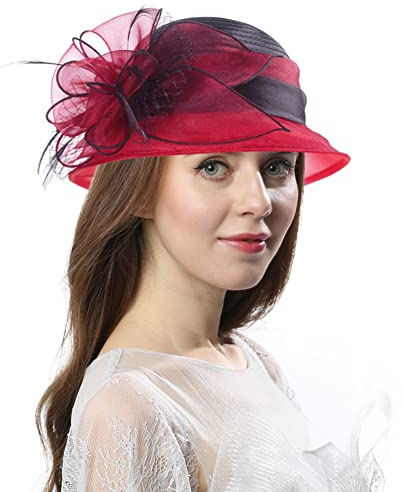 Damen-Kleid, zweifarbig, Teeparty-Kleid, Bowler, Glocke, Eimer, Derby, Kirche, Burgunder, Einheitsgröße